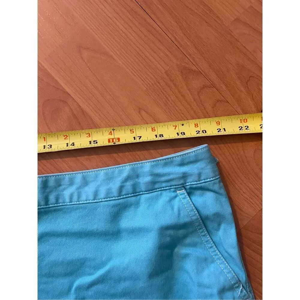 Lands End Turquoise Denim Mini Skirt Women’s Size 18